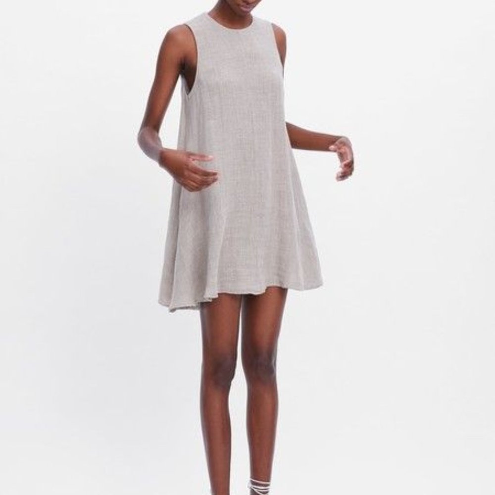 ZARA ROUND NECK DRESS WITH ARMHOLE SLEEVES